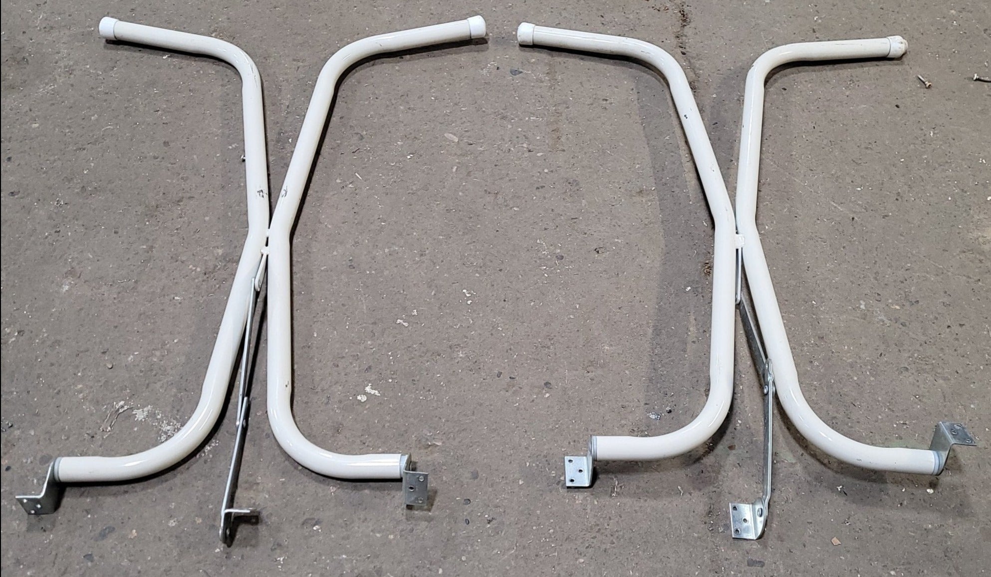 Used RV Folding Table Leg Set 27 1/2" H- CREAM COLOR - Young Farts RV Parts