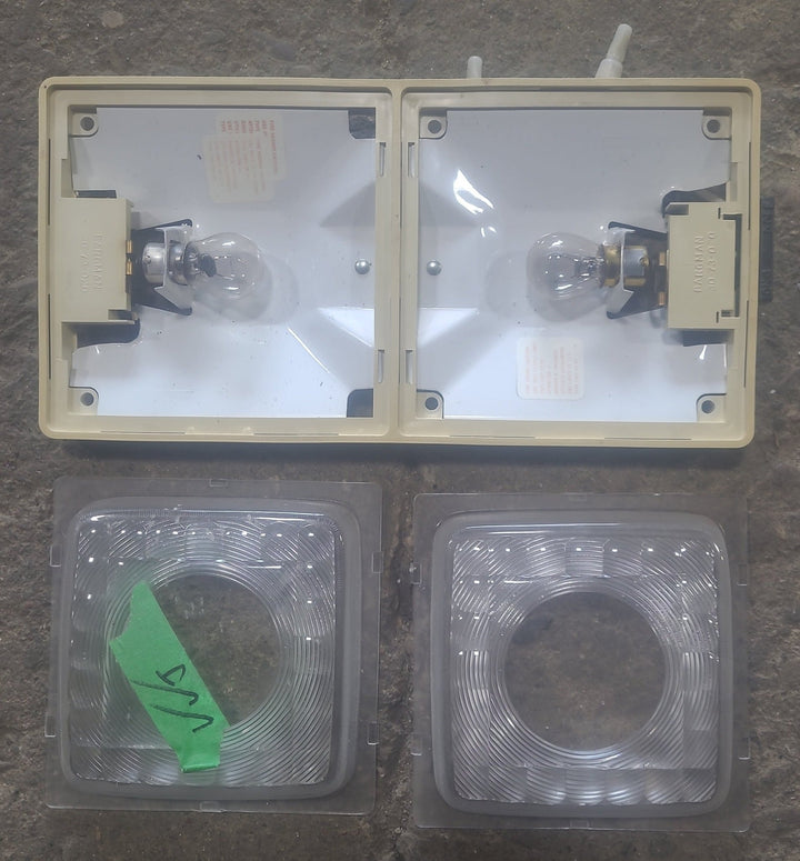 Used RV interior light Fixture | 30-73-020 | *DOUBLE* - Young Farts RV Parts