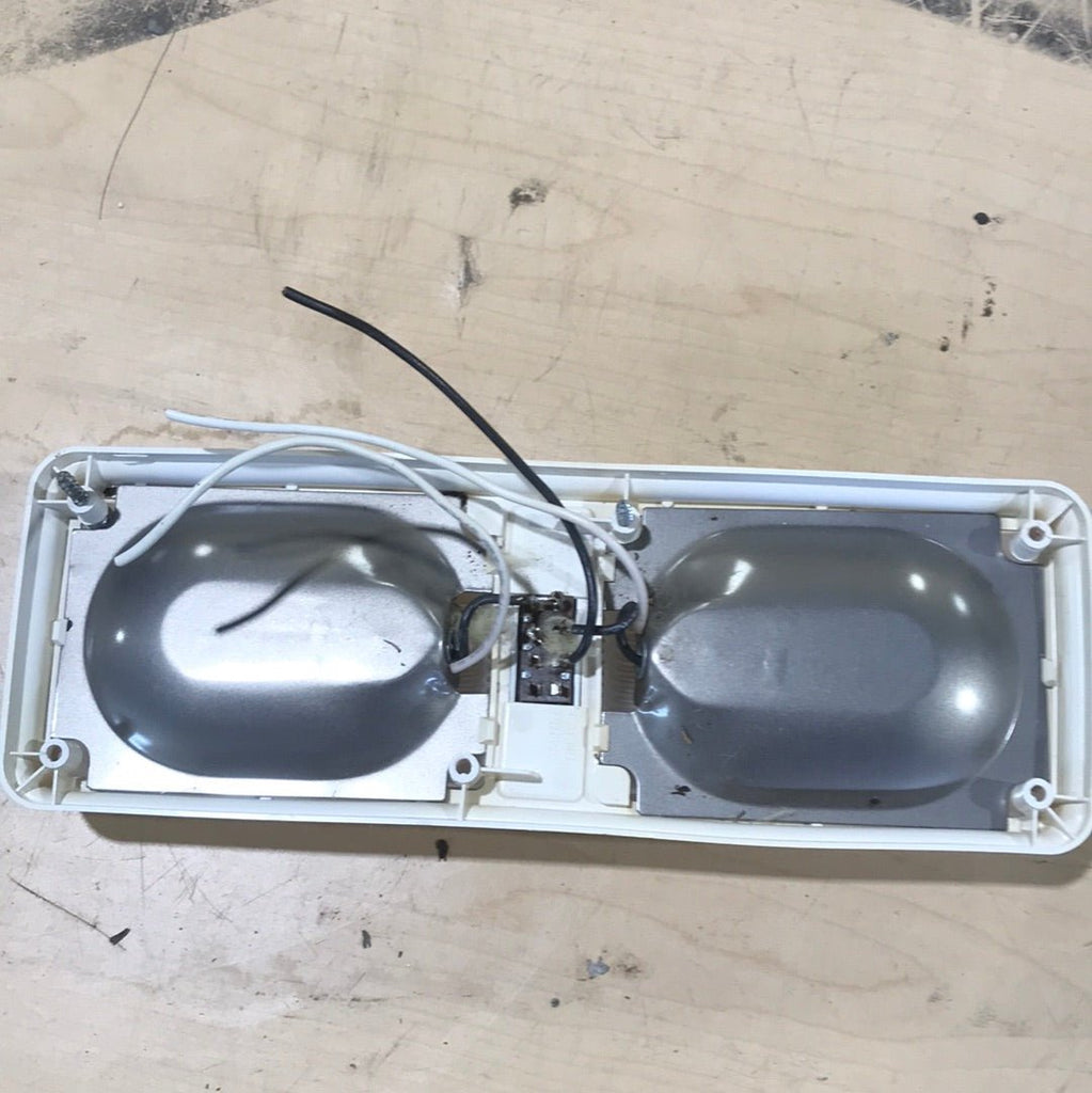 USED RV Interior Light Fixture *DOUBLE* PD772 - With Switch - Young Farts RV Parts