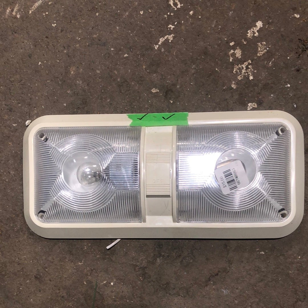 Buy Used RV Interior Light Fixture DOUBLE Off White 310173