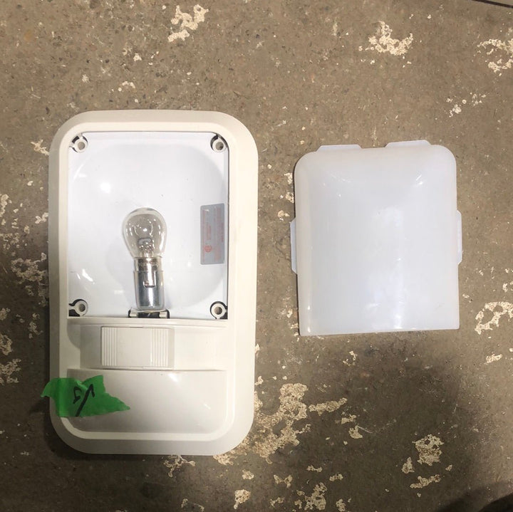 USED RV Interior Light Fixture *SINGLE* WHITE LR96696 - Young Farts RV Parts