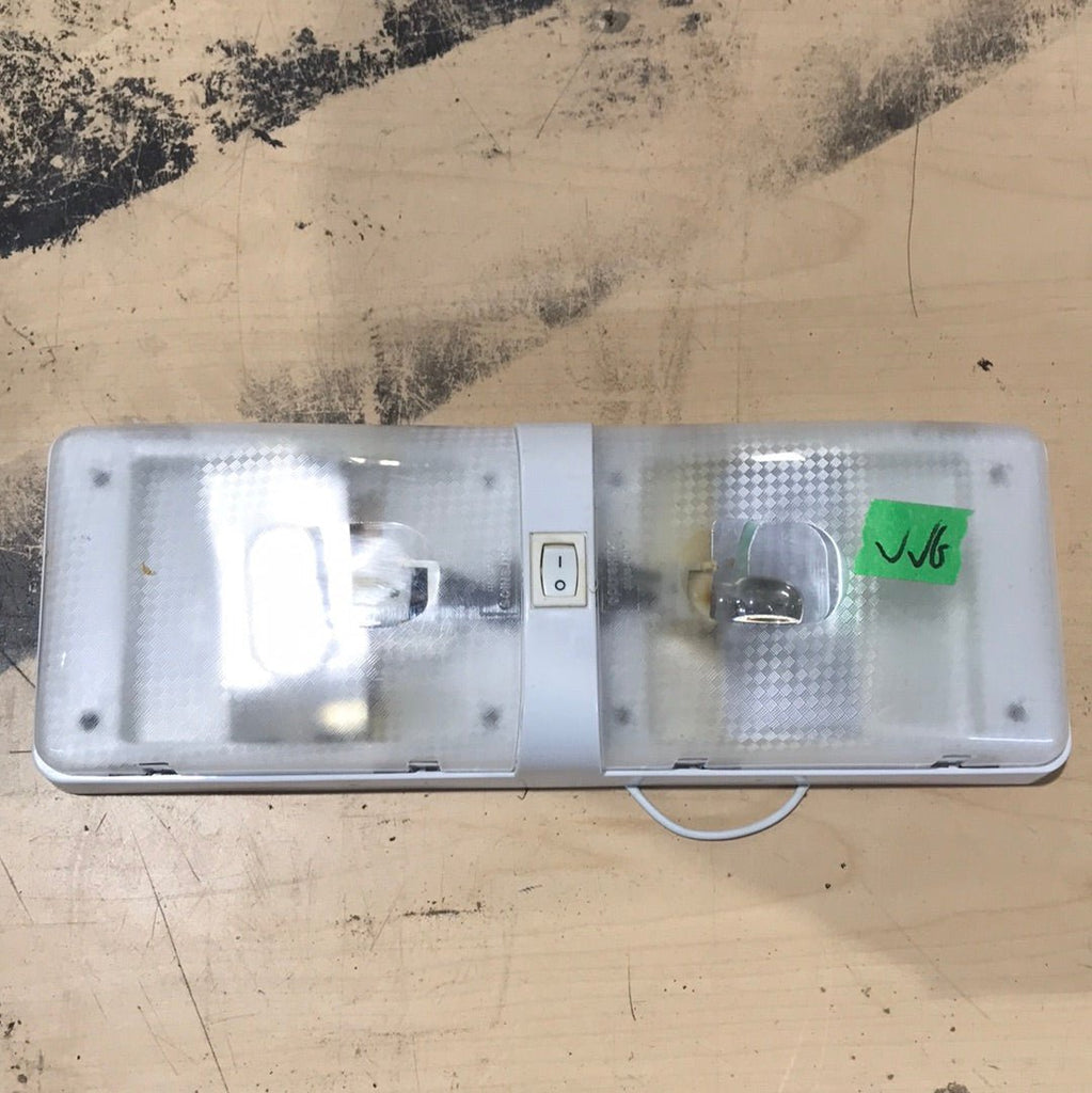 Used RV Light Fixture *DOUBLE* Off- White RV-IL22 - Young Farts RV Parts