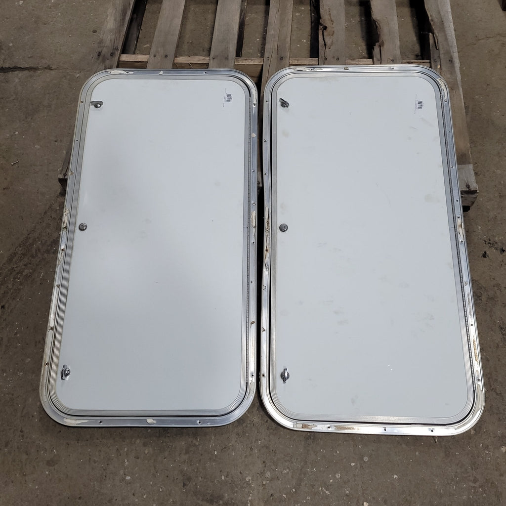 Used RV Radius Battery / Propane Cargo Door 39 3/4 X 19 3/4 X 1"D - Young Farts RV Parts