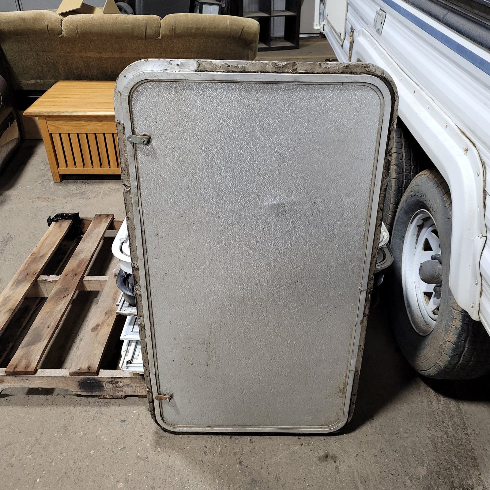 Used RV Radius Battery / Propane Cargo Door 39 3/4 X 29 3/4 X 3/4