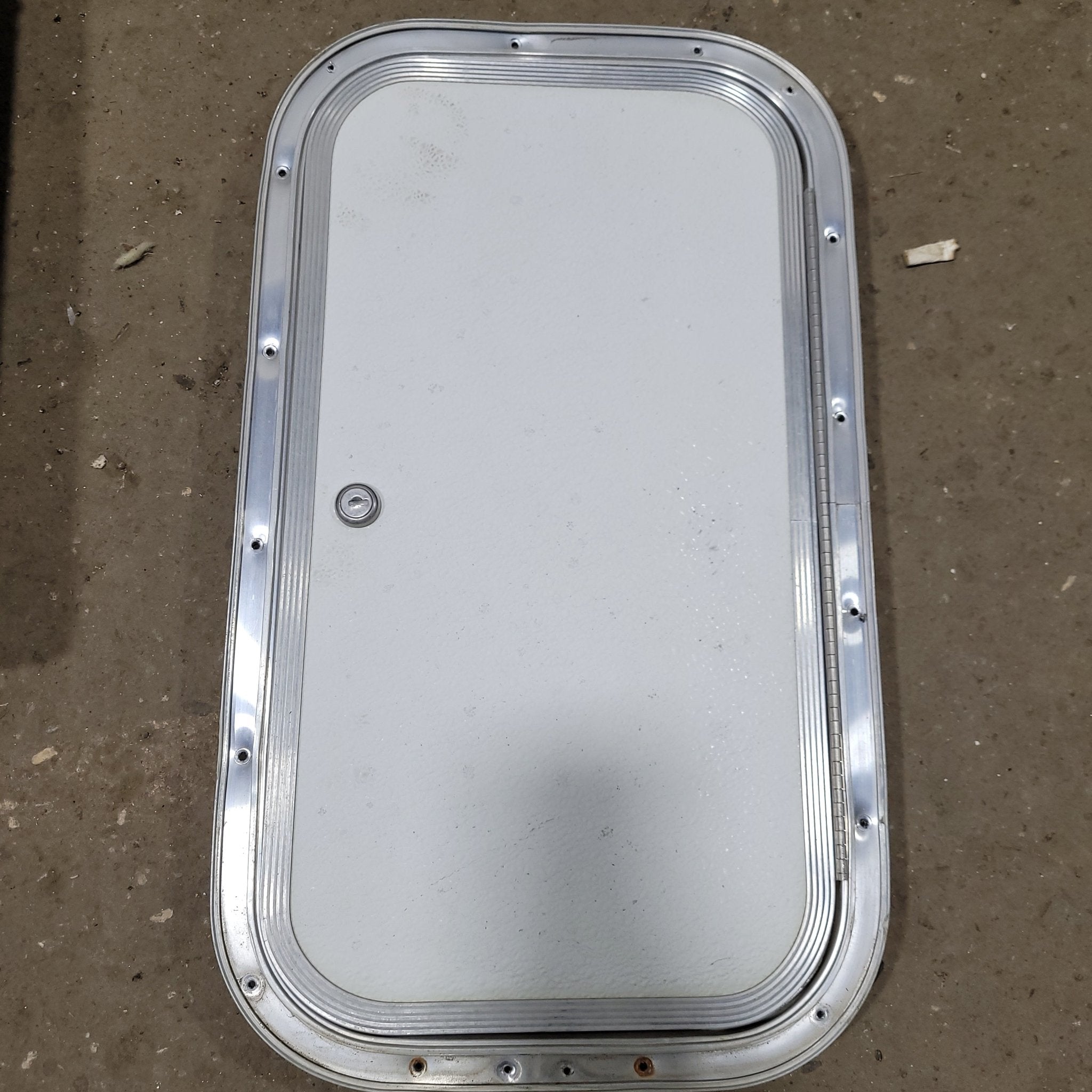 Used RV Radius Cargo Door 10 3/4 W X 19 5/8H - Young Farts RV Parts