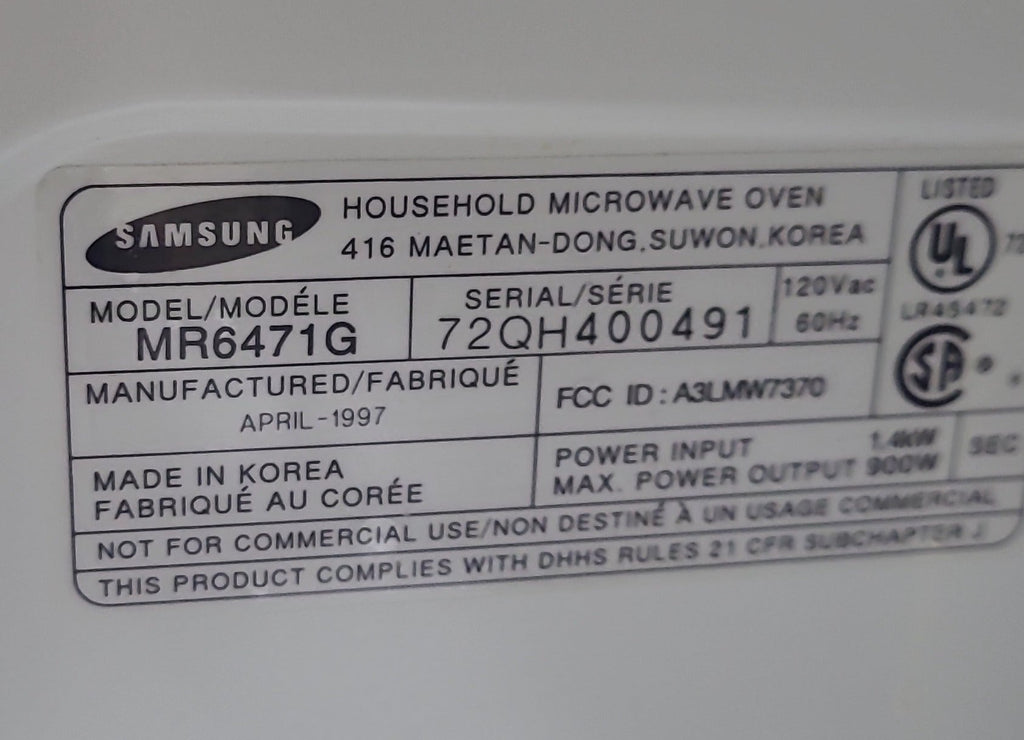 Used Samsung RV Microwave - MR6471G - Young Farts RV Parts