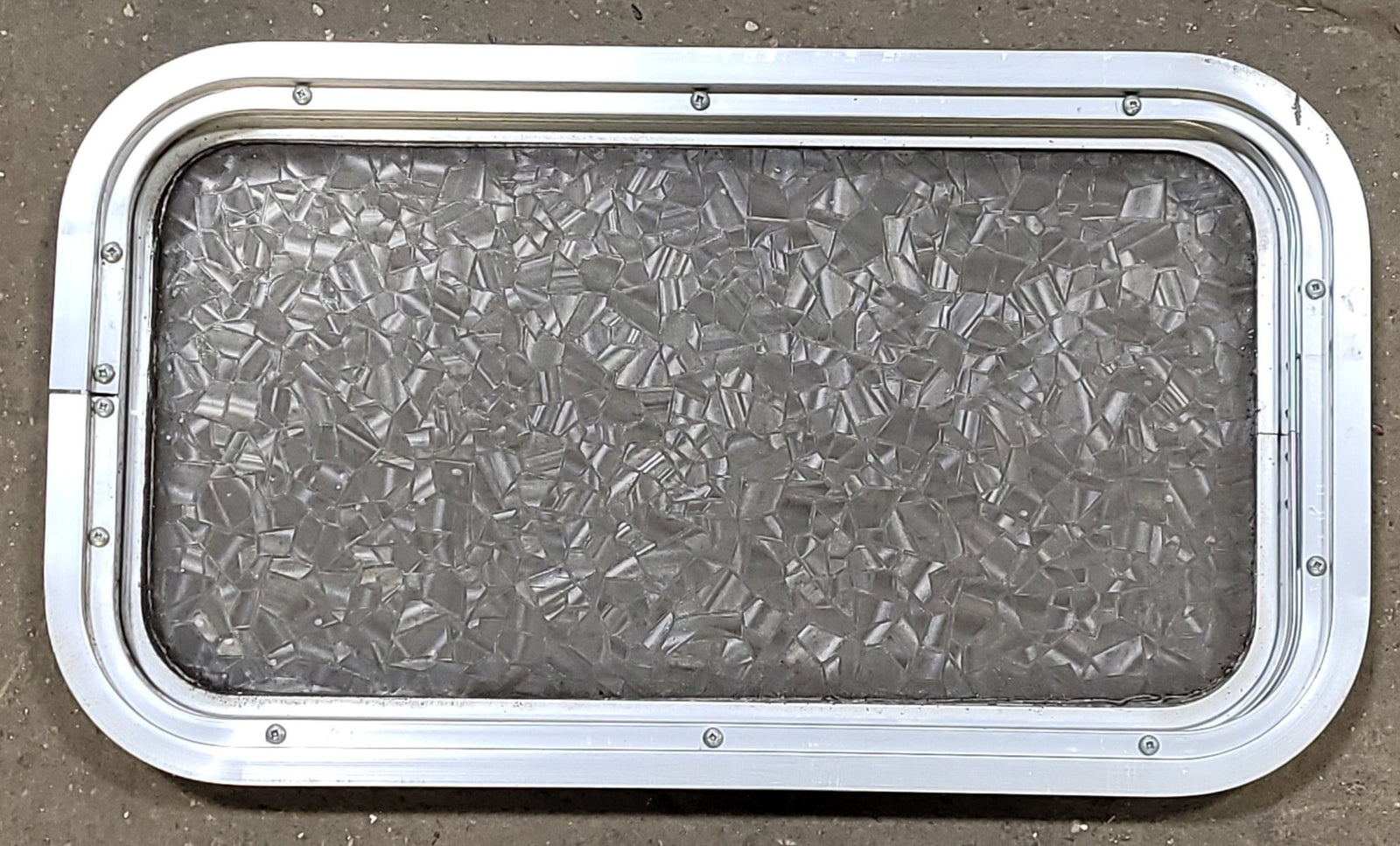 Used Silver Radius Non-Opening Window : 21 1/2