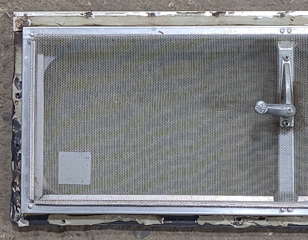 Used Silver Square Opening Window: 24" W x 8 1/2" H x 3/4" D - Young Farts RV Parts