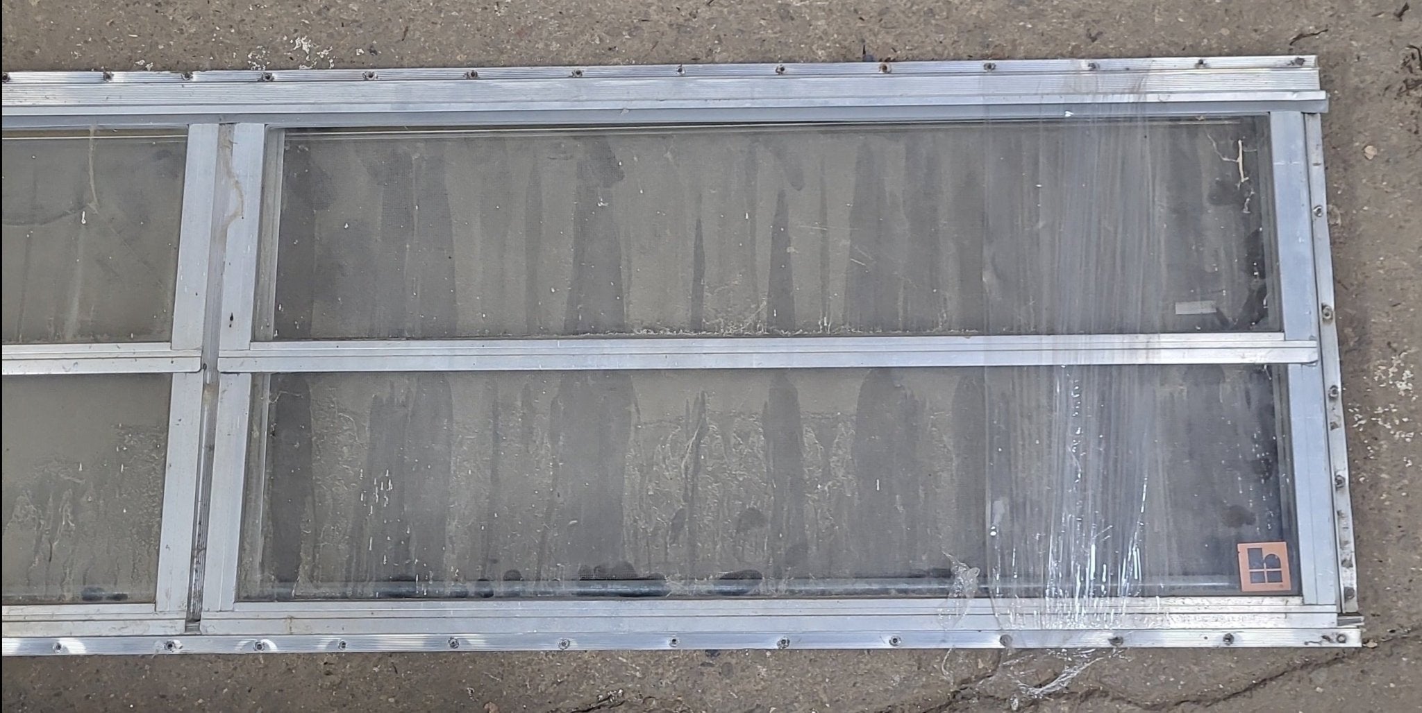 Used Silver Square Opening Window: 71 3/4" W x 17 5/8" H x 1 1/2" D - Young Farts RV Parts