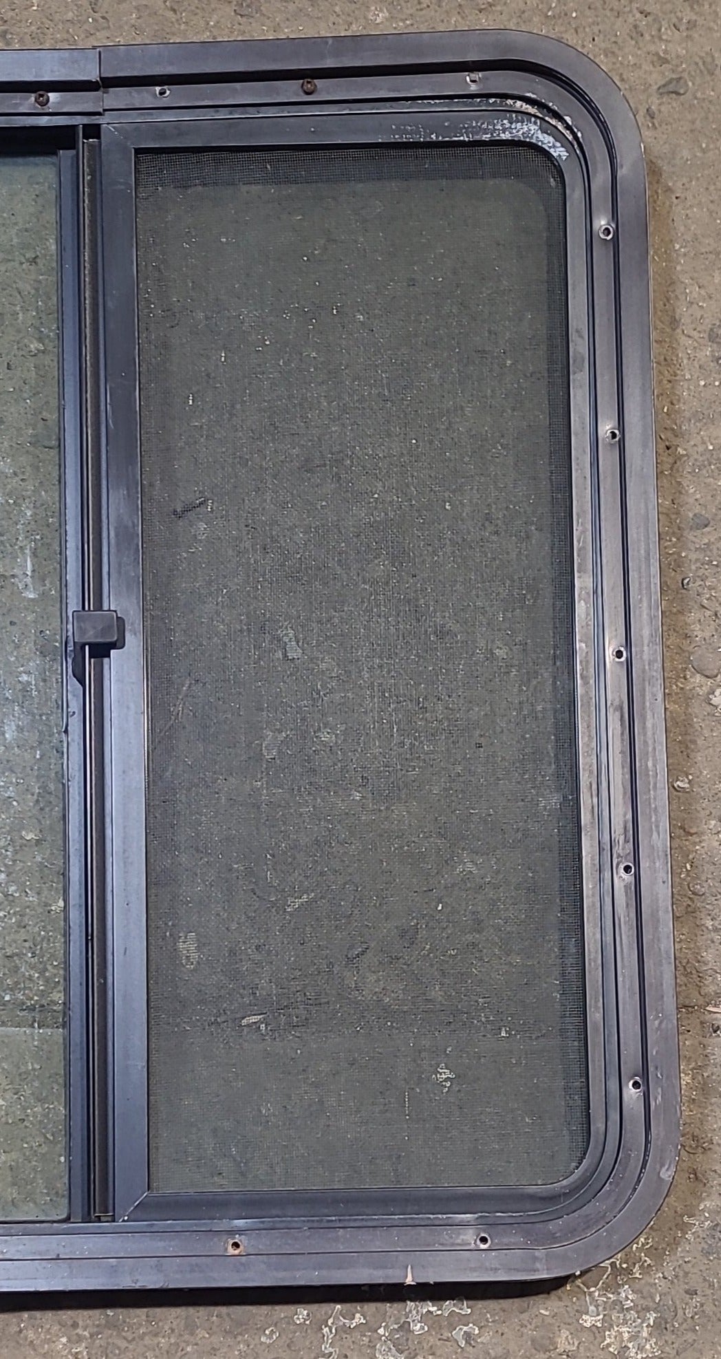 Used Slanted Black Radius Opening Window : 37 3/4