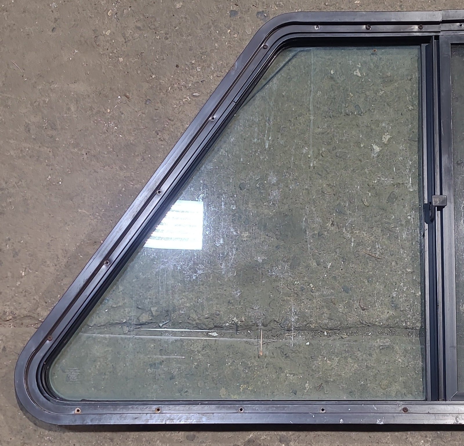Used Slanted Black Radius Opening Window : 37 3/4