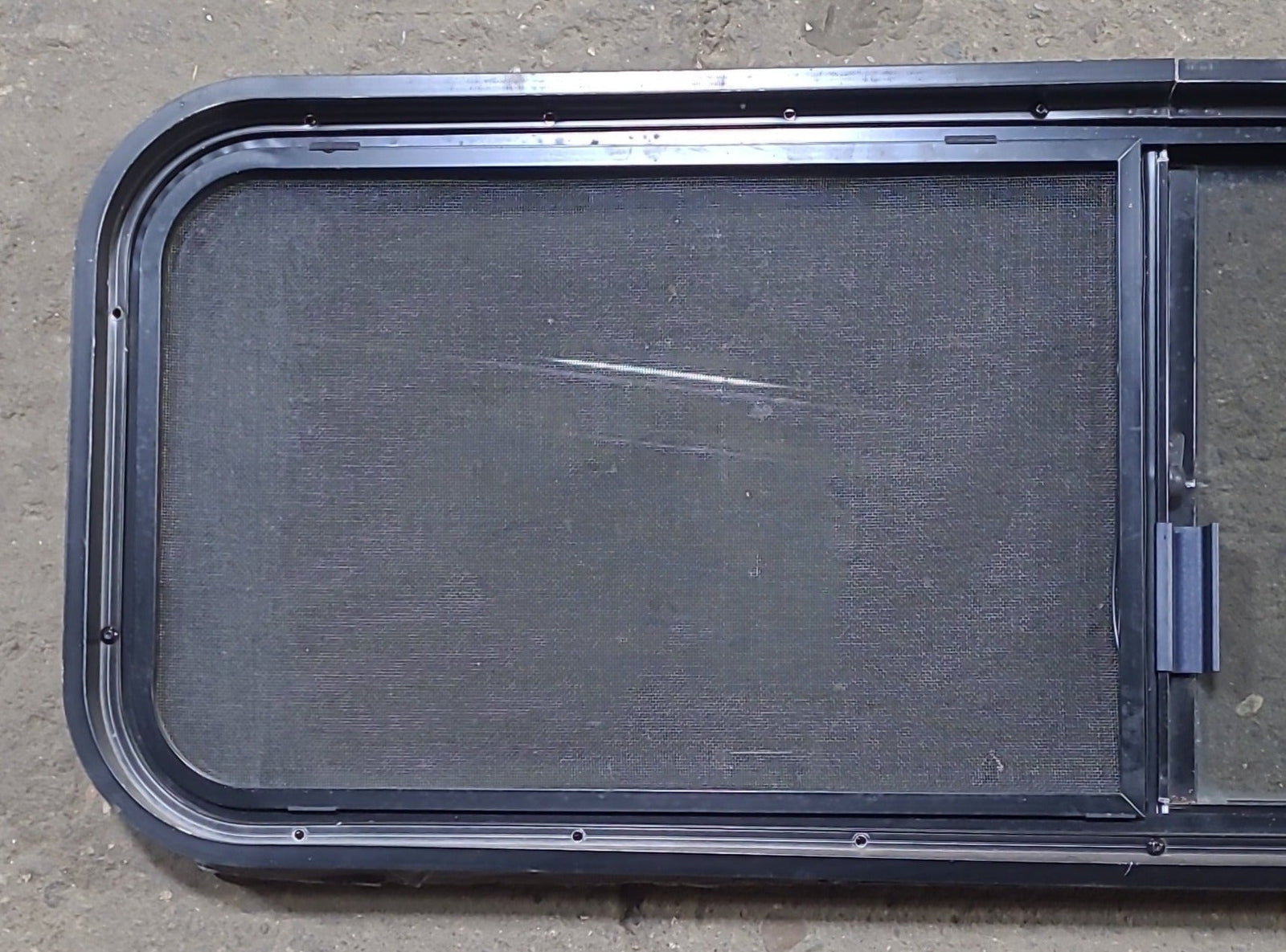 Used Slanted Black Radius Opening Window : 48 1/4