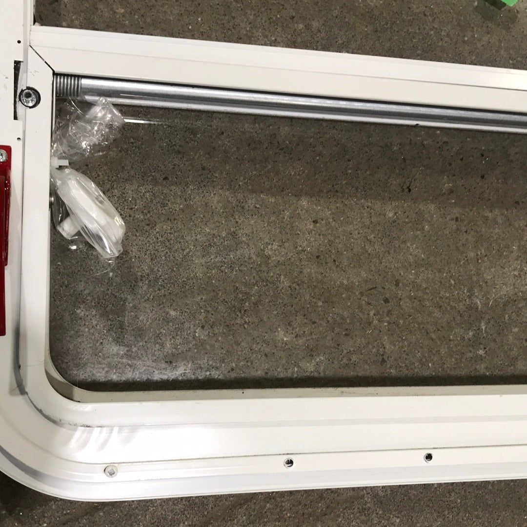 Used Slanted White Radius Emergency Opening Window : 47 1/4 