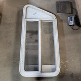 Used Slanted White Radius Emergency Opening Window : 47 X 22  X 2