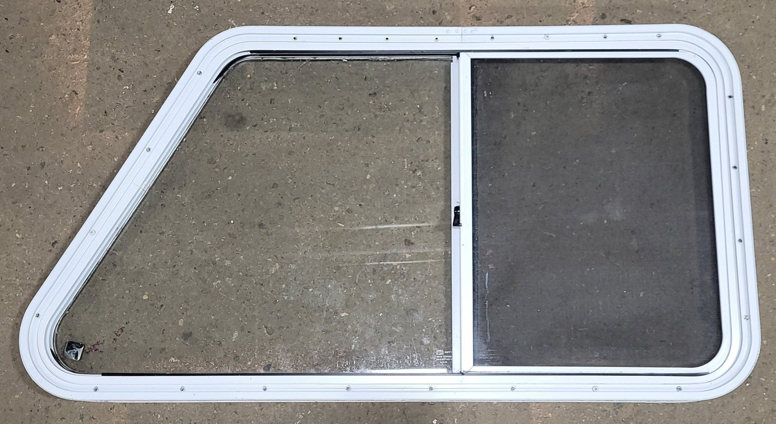 Used Slanted White Radius Opening Window : 21 1/2