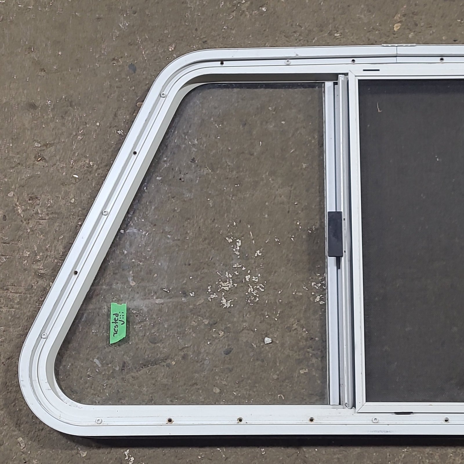 Used Slanted White Radius Opening Window : 21 1/4