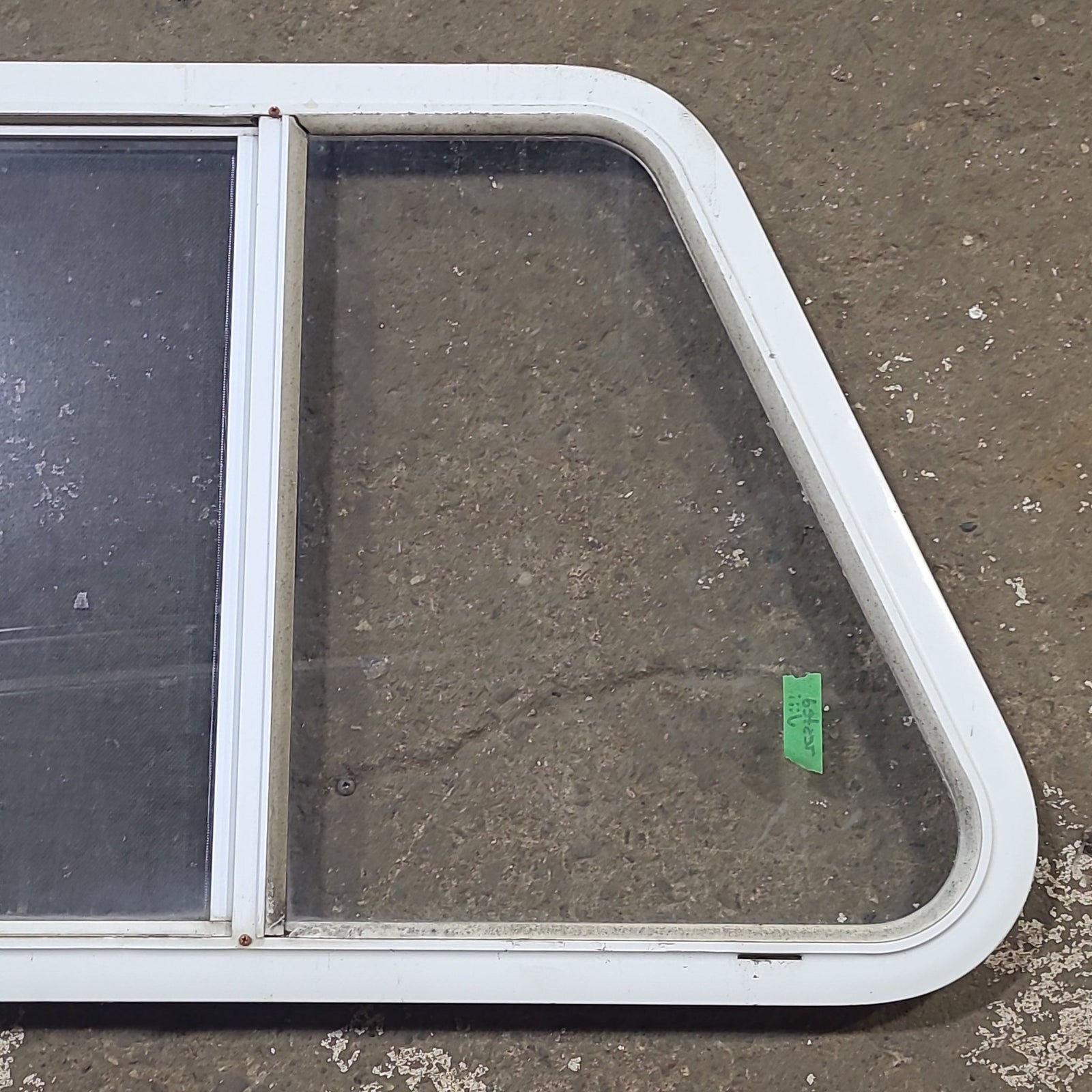 Used Slanted White Radius Opening Window : 21 1/4
