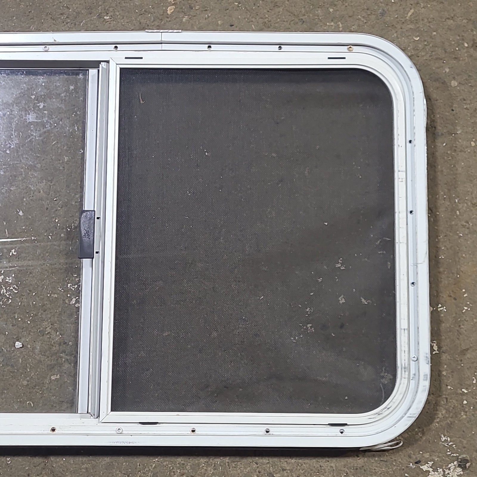 Used Slanted White Radius Opening Window : 21 1/4