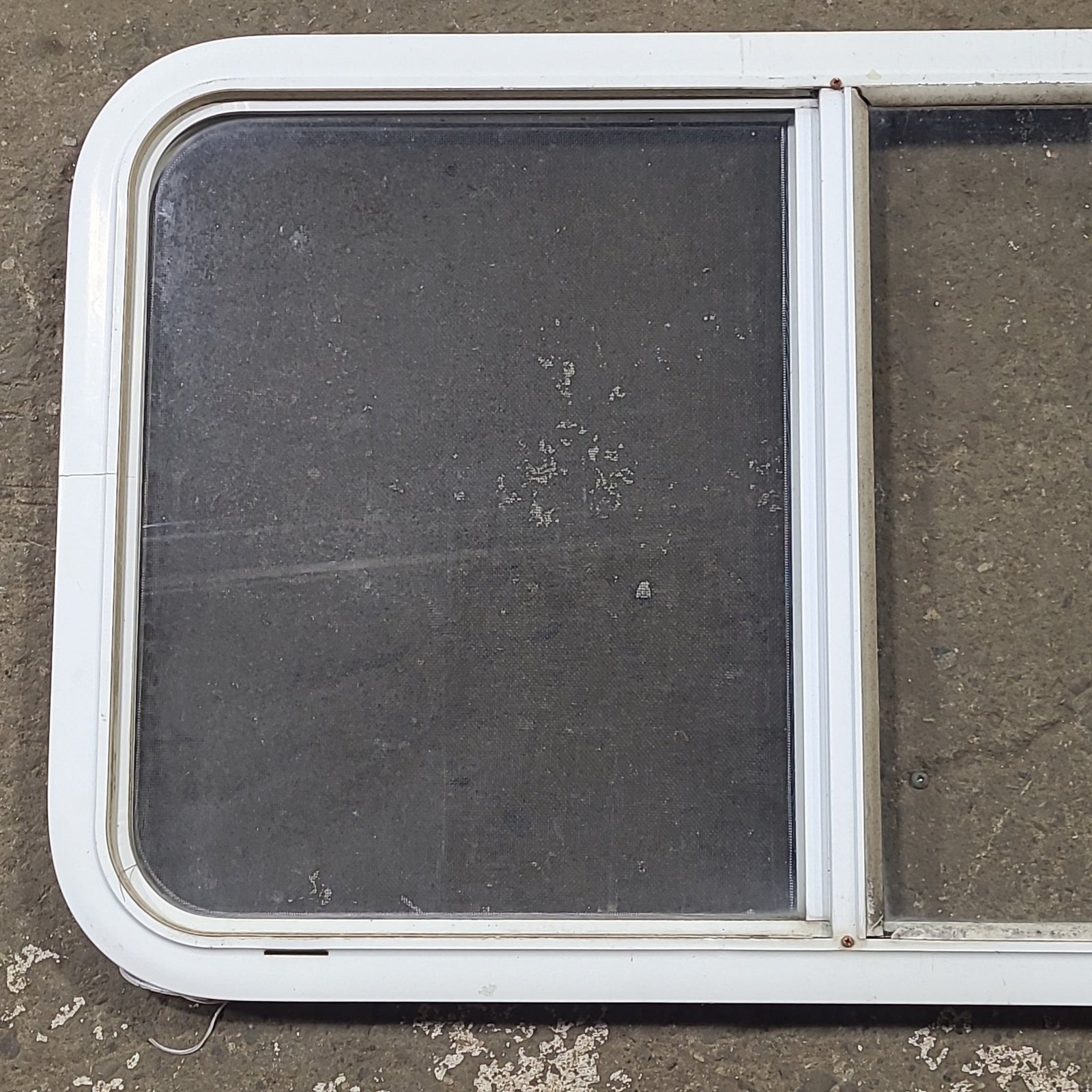 Used Slanted White Radius Opening Window : 21 1/4