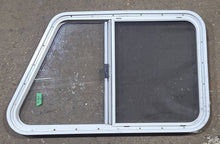 Load image into Gallery viewer, Used Slanted White Radius Opening Window : 21 1/4&quot; H X 35 14&quot; W X 1 1/4&quot; D - Young Farts RV Parts