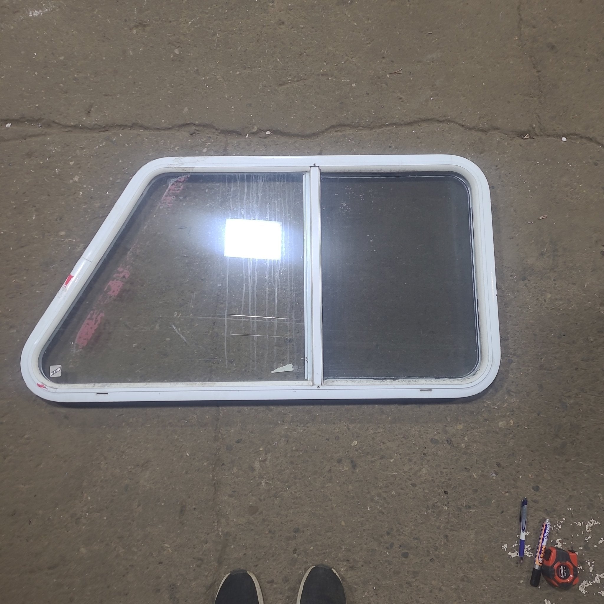 Buy Used Slanted White Radius Opening Window : 40 1/2