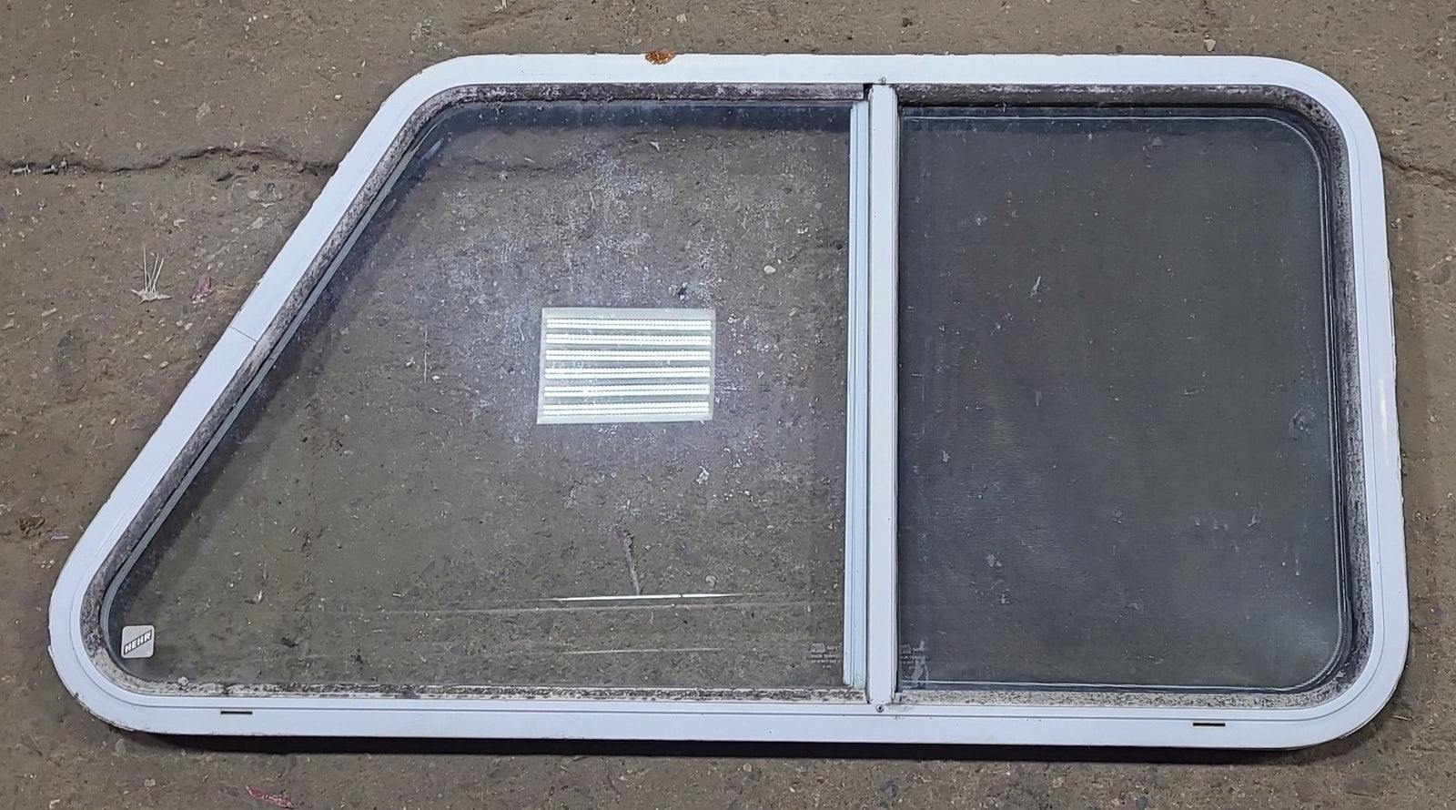 Used Slanted White Radius Opening Window : 41 1/2
