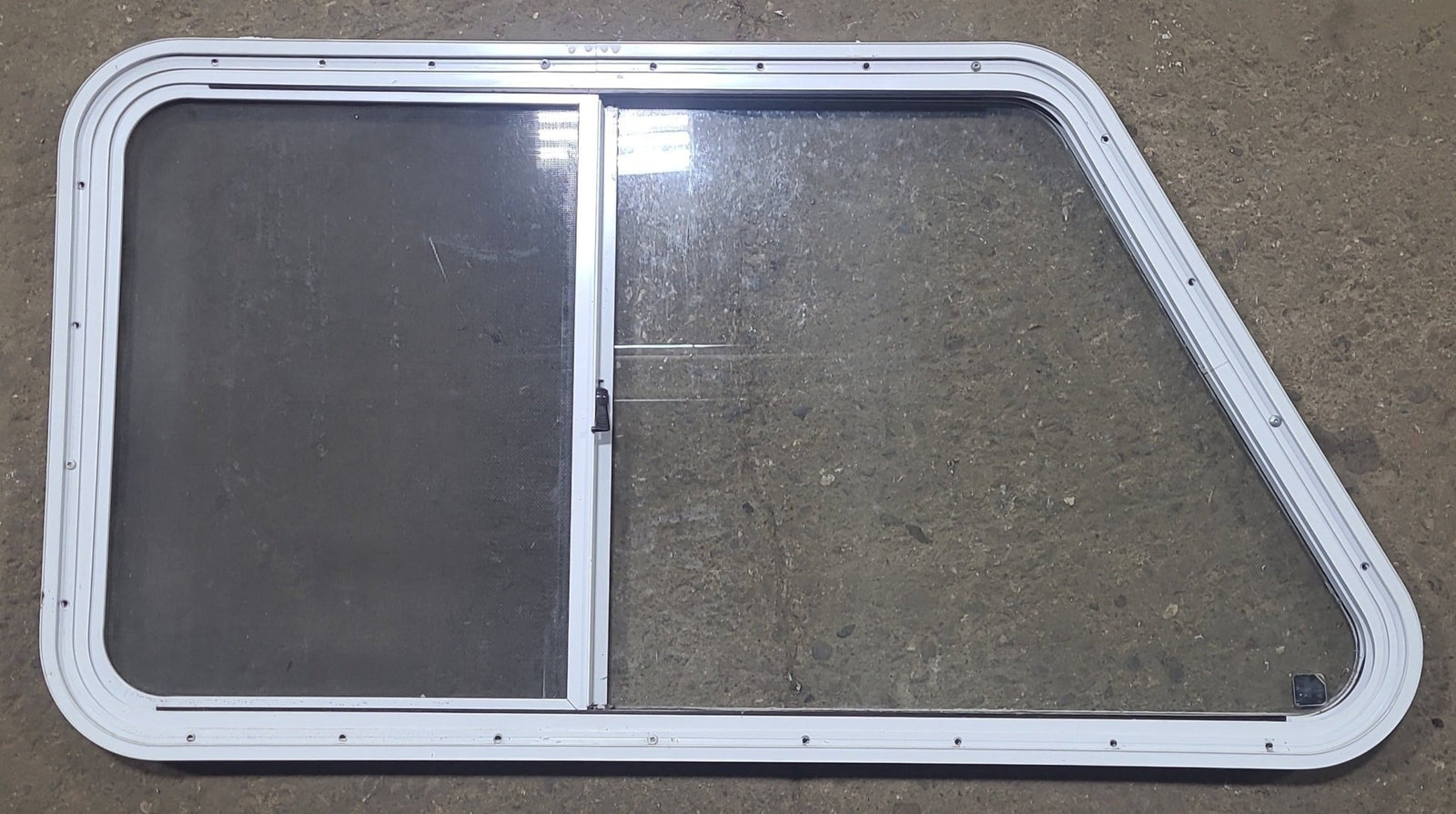Used Slanted White Radius Opening Window : 41 1/2