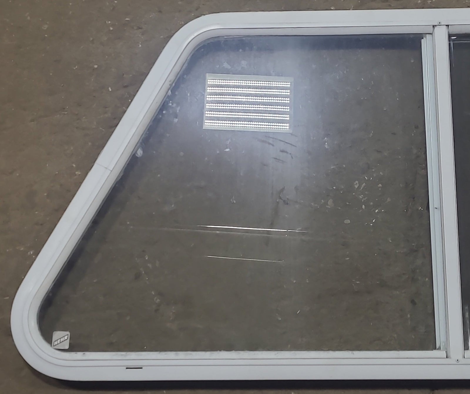 Used Slanted White Radius Opening Window : 41 1/2