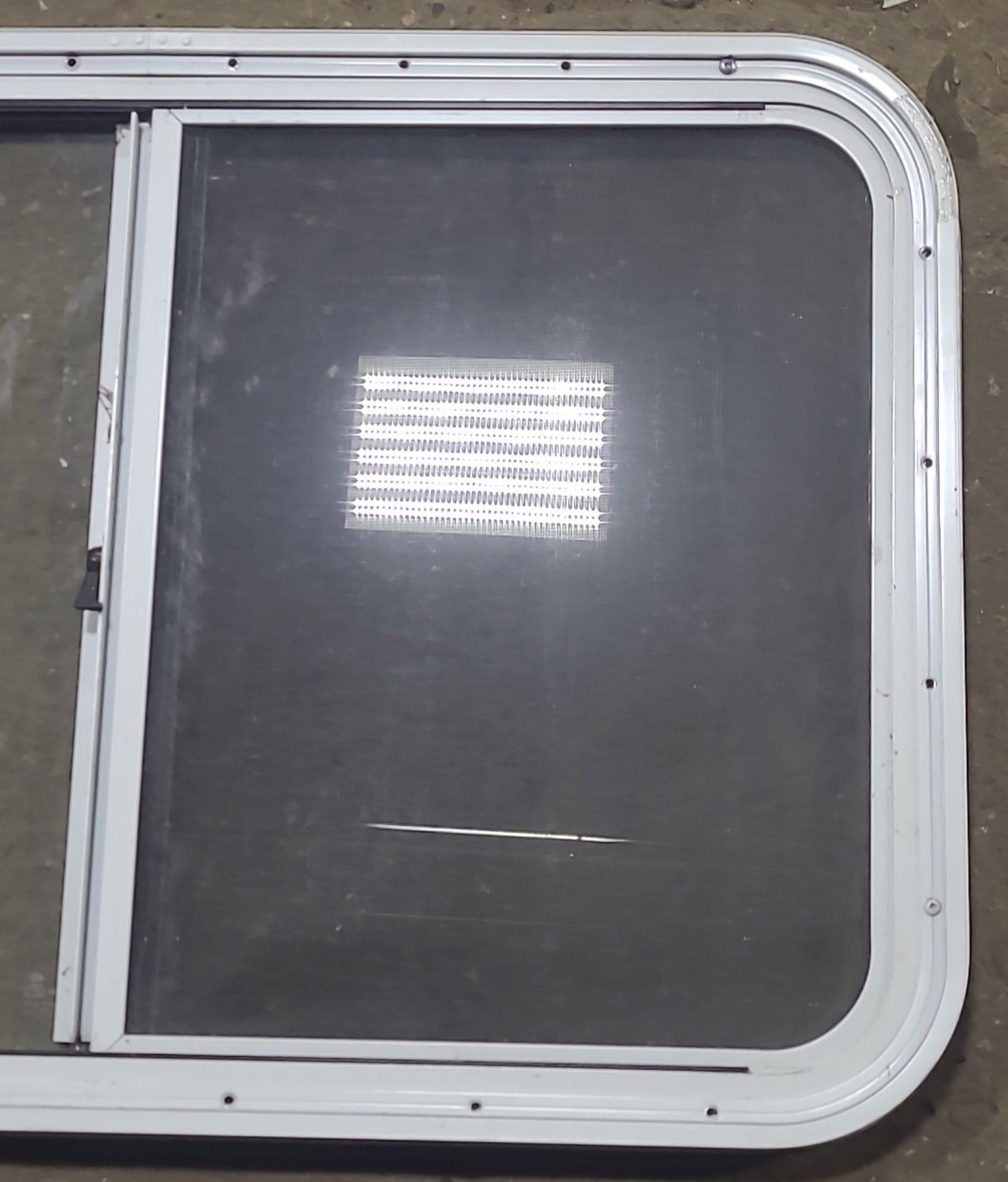 Used Slanted White Radius Opening Window : 41 1/2