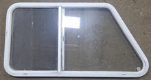 Load image into Gallery viewer, Used Slanted White Radius Opening Window : 41 1/2&quot; W X 21 1/2&quot; H X 1 1/4&quot; D - Young Farts RV Parts