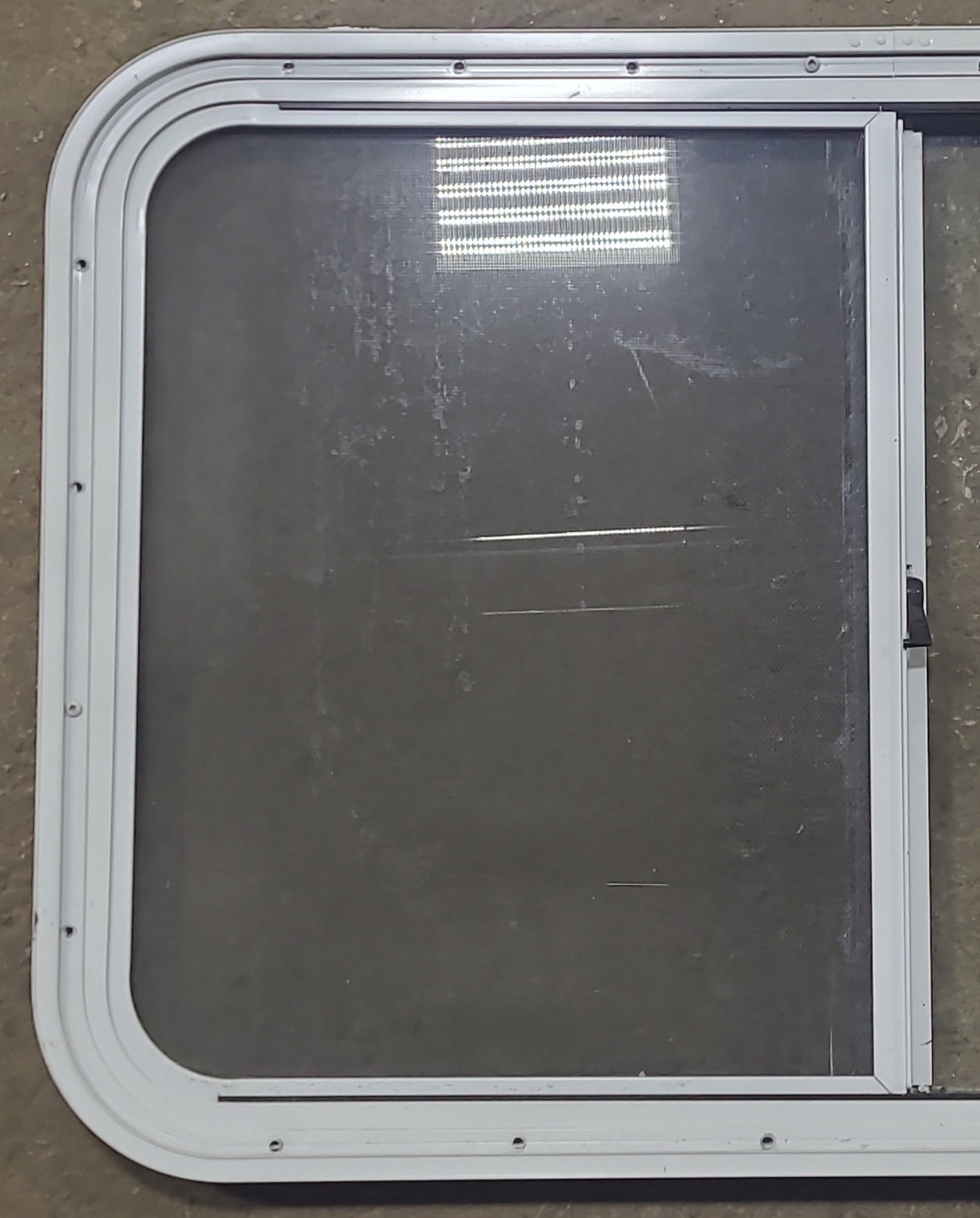 Used Slanted White Radius Opening Window : 41 1/2
