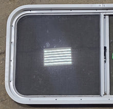 Load image into Gallery viewer, Used Slanted White Radius Opening Window : 41 3/4&quot; W x 17 3/4&quot; H x 2&quot; D - Young Farts RV Parts