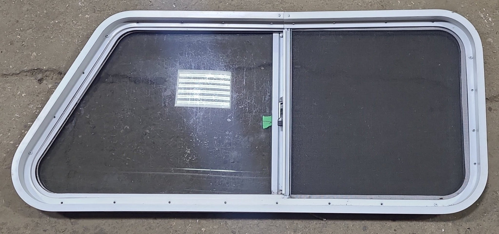 Used Slanted White Radius Opening Window : 41 3/4