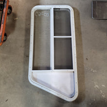 Load image into Gallery viewer, Used Slanted White Radius Opening Window : 47 X 22 X 2&quot; D - Young Farts RV Parts