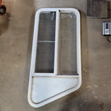 Used Slanted White Radius Opening Window : 47 X 22  X 2