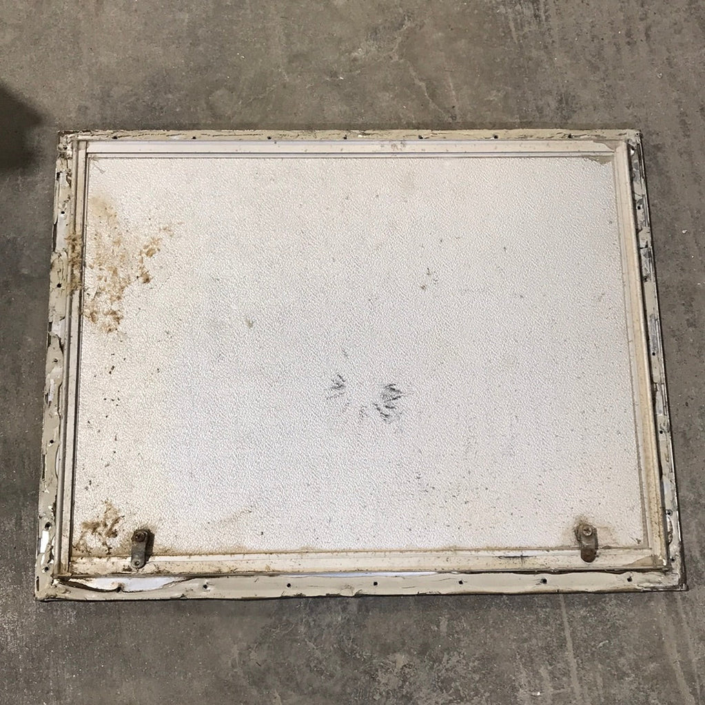 Used Square Corner Propane cargo door 28 3/4" W x 22 1/4" H x 3/4"D - Young Farts RV Parts