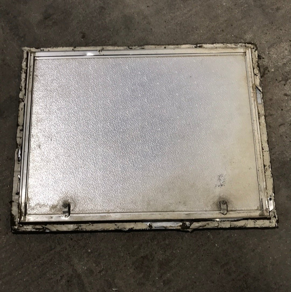USED Square Corner Propane cargo door 29 3/4" W x 23 1/4" H x 3/4"D - Young Farts RV Parts