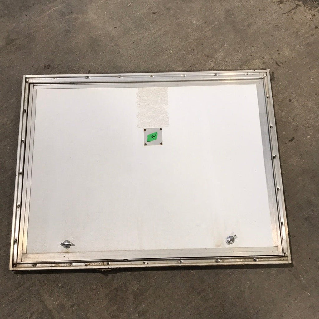 USED Square Corner Propane cargo door 29 3/4" W x 23 1/4" H x 3/4"D - Young Farts RV Parts