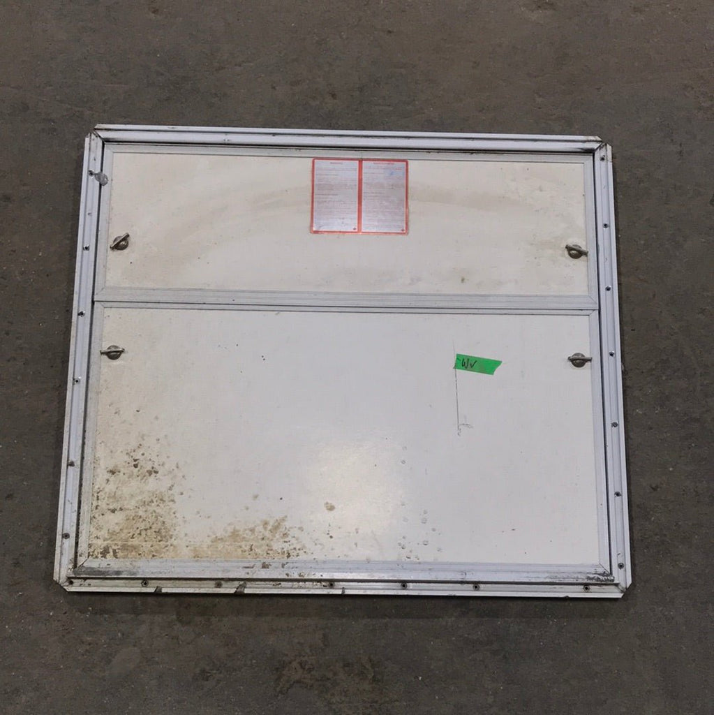 USED Square Corner Propane cargo door 29 3/4" W x 25 3/4" H x 1"D - Young Farts RV Parts