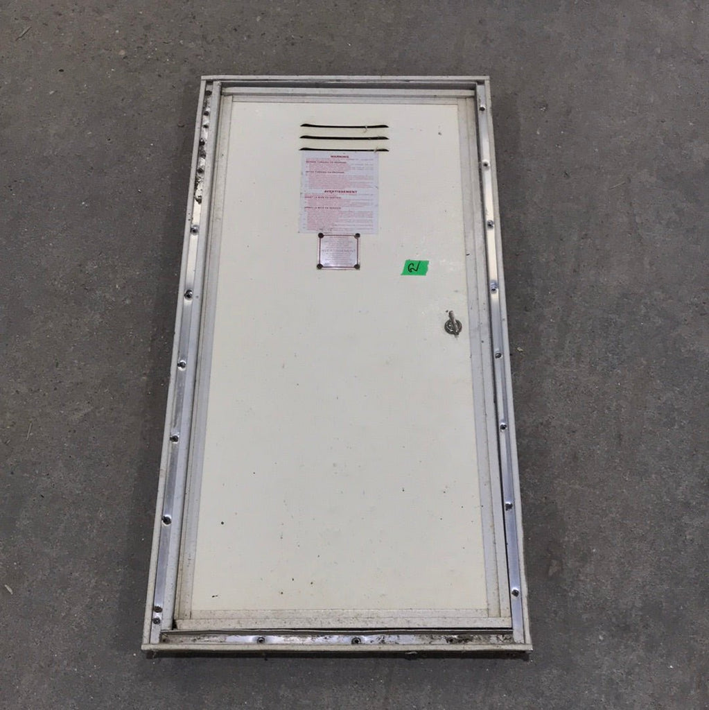 Used Square Corner Propane door 30 1/4" W x 14 1/2" H x 3/4" D - Young Farts RV Parts