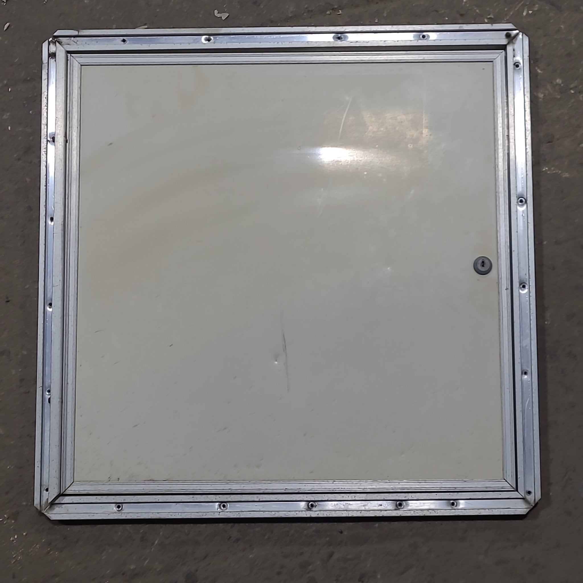 Used Square Cornered Cargo Door 20 7/8" x 20 7/8" x 5/8" - Young Farts RV Parts