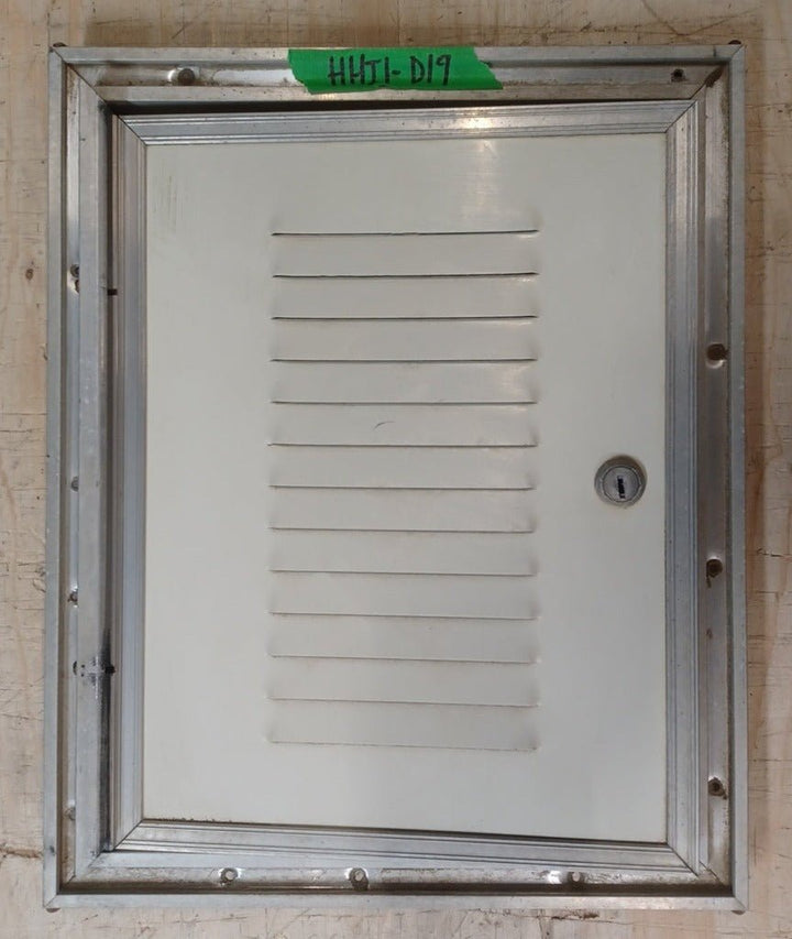 Used Squared Cornered Battery/Propane Cargo Door 13 7/8" x 10 7/8" x 5/8 "D - Young Farts RV Parts