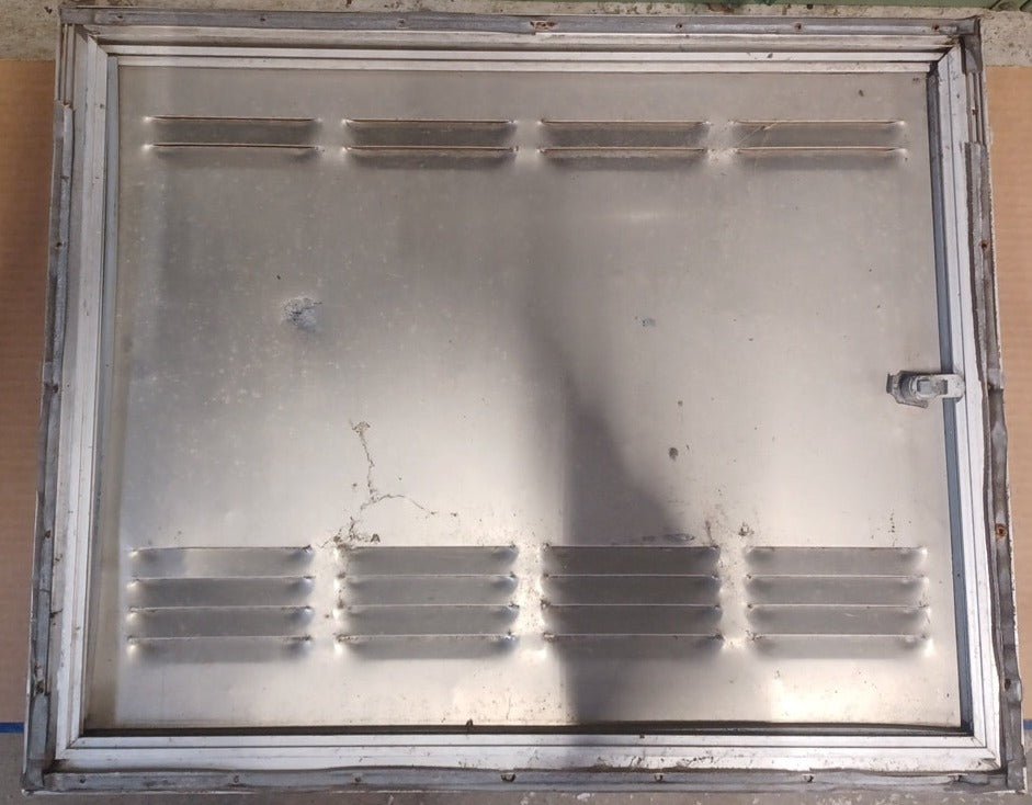 Used Squared Cornered Battery/Propane Cargo Door 24 5/8" x 19 5/8" x 3/4 "D - Young Farts RV Parts