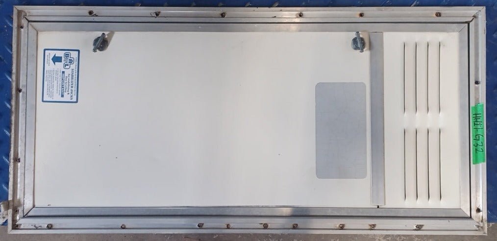 Used Squared Cornered Battery/Propane Cargo Door 30 3/4" x 13 3/4" x 3/8 "D - Young Farts RV Parts