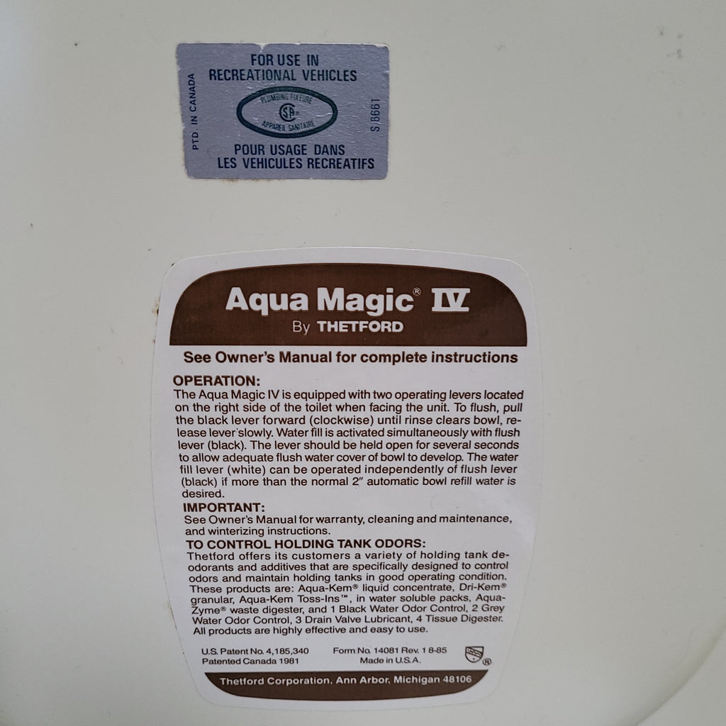 Used Toilet Complete Thetford AQUA MAGIC IV | Cream | S661 - Young Farts RV Parts