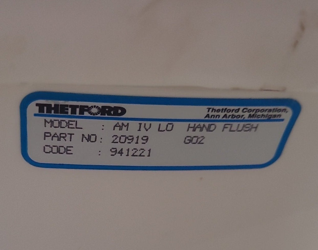 Used Toilet Complete Thetford Aqua-Magic IV (Low) Hand Flush - Bone 20919 - Young Farts RV Parts