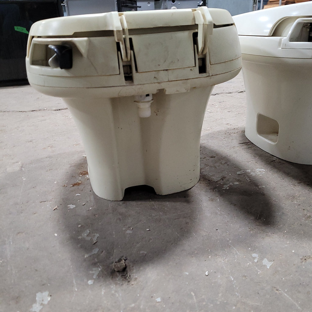 Used Toilet Complete Thetford Aqua-Magic IV Toilet Low Profile-Bone - Young Farts RV Parts