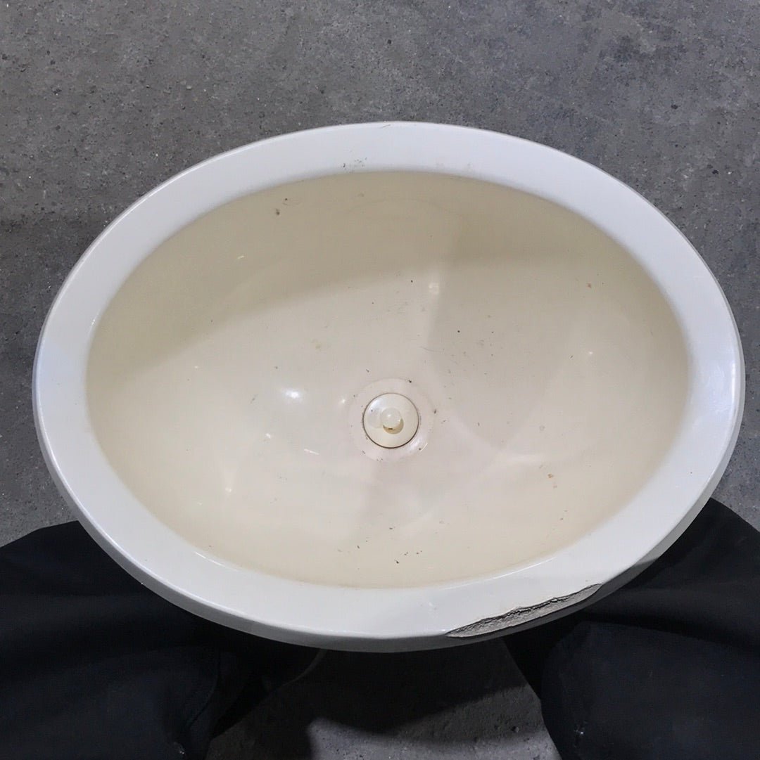 Used White Bathroom Sink 13 1/2" X 10 1/2" - Young Farts RV Parts