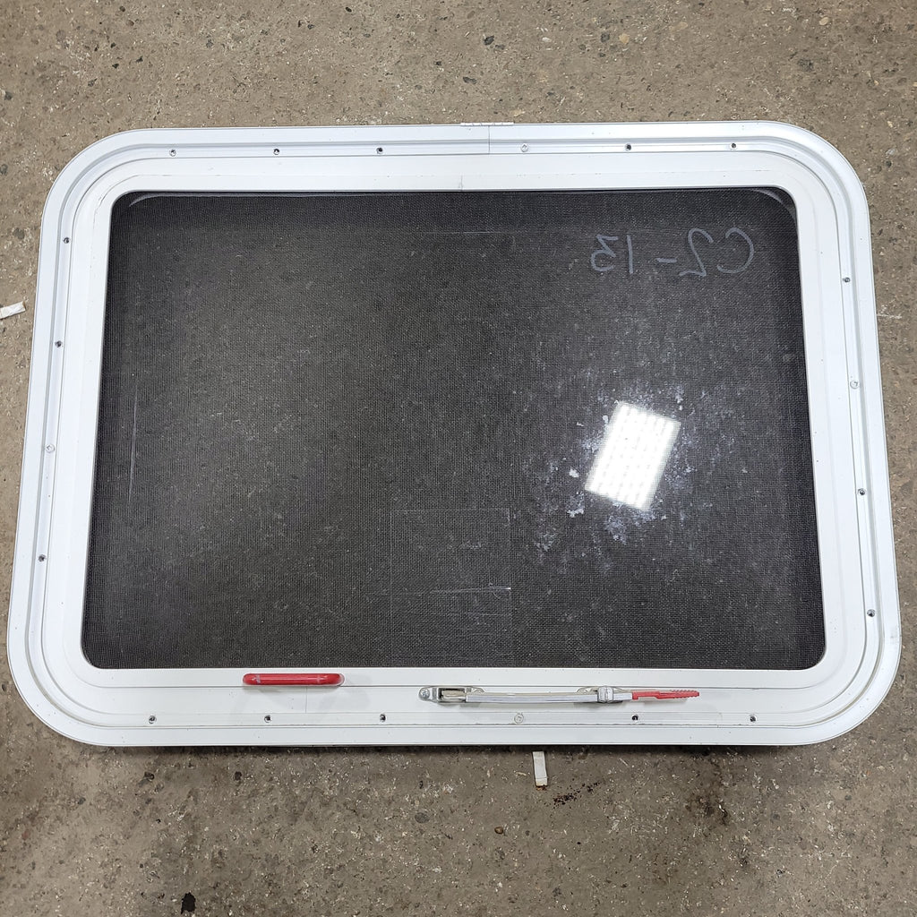 Used White Radius Emergency Opening Window : 20 X 22 X 2" D - Young Farts RV Parts
