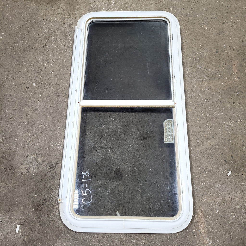 Used White Radius Emergency Opening Window : 46 X 22 X 2" D - Young Farts RV Parts
